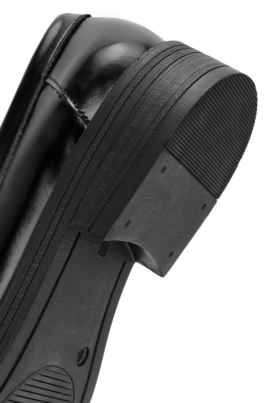 Kadın Siyah Toka Detaylı Deri Maskülen Loafer