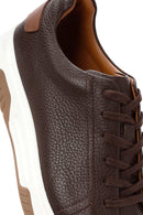 Men's Brown Lace-up Thick-Sole Leather Sneaker | Derimod