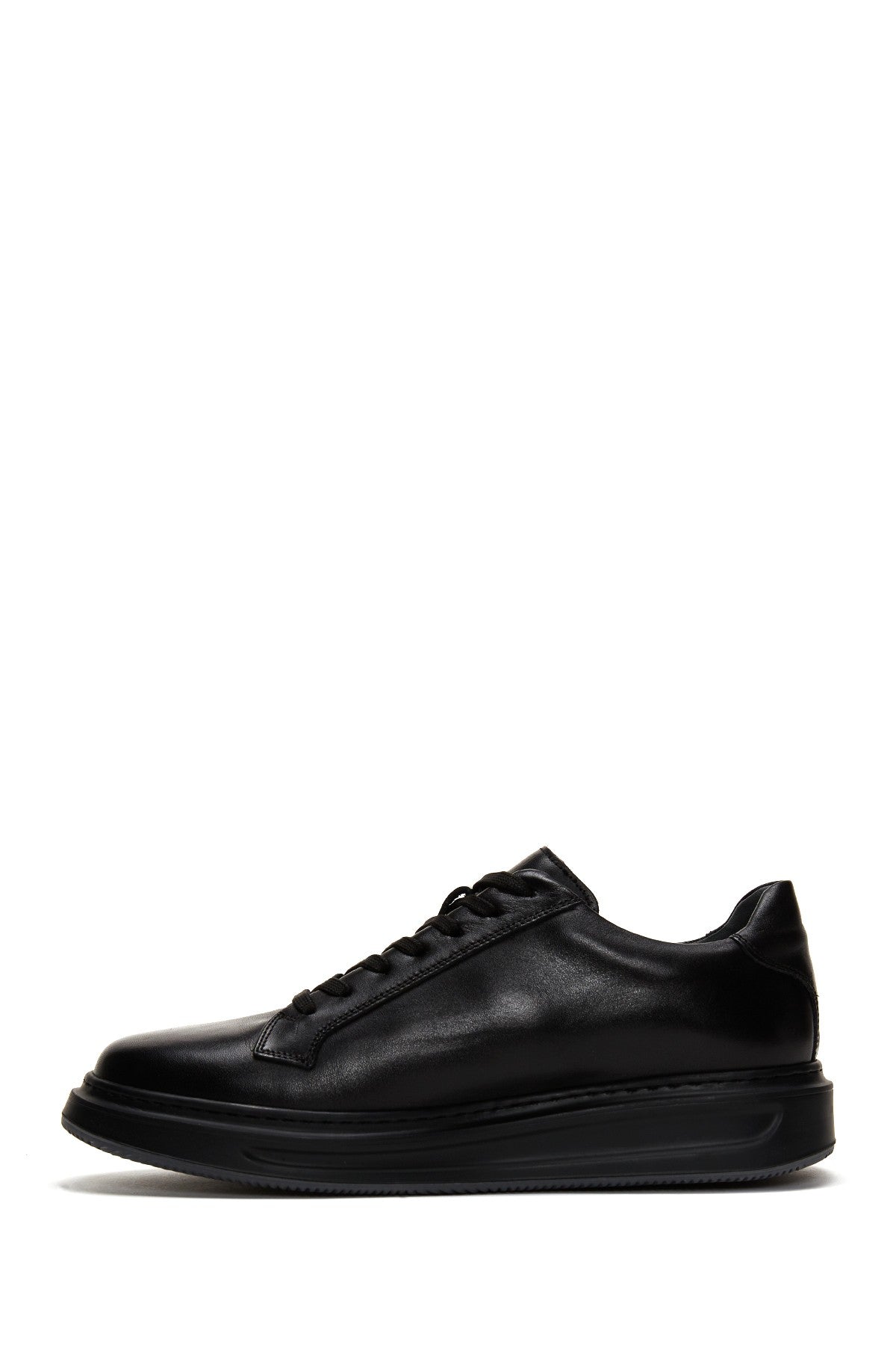 Men's Black Leather Thick Soled Sneaker 23WFD610218 | Derimod