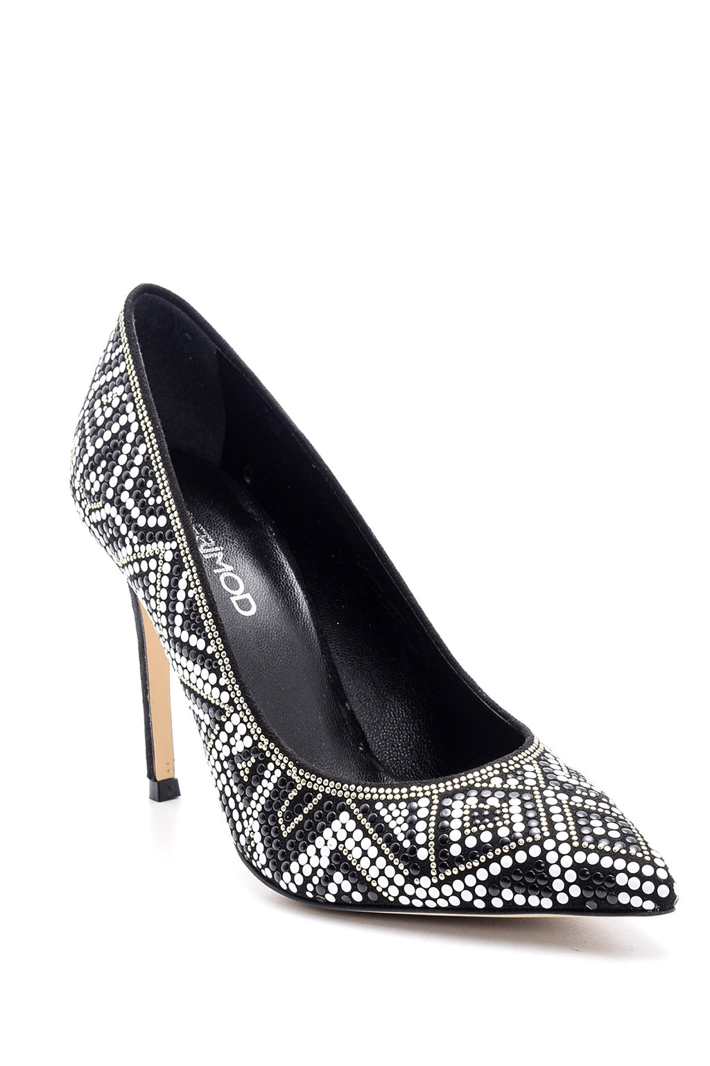 Kadın İşlemeli Deri Stiletto