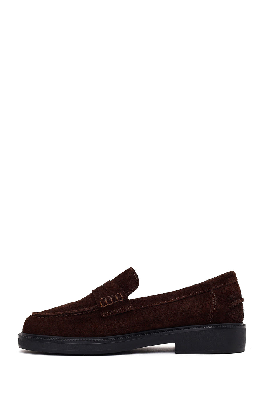 Woman Brown Suede Masculine Loafer