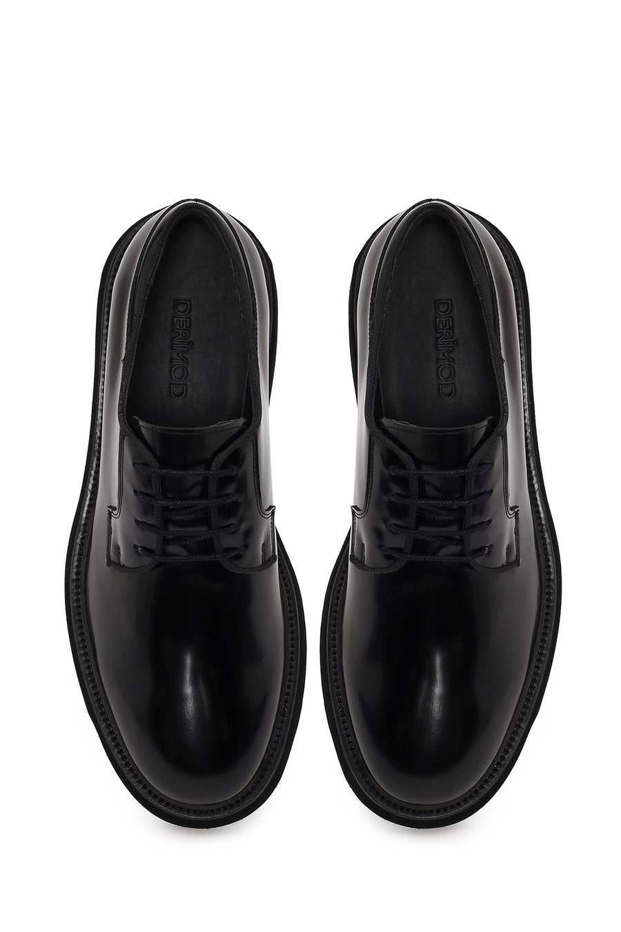 Male Black Lace-Up Leather Casual Shoes