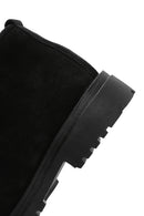 Men's Black Zippered Suede Leather Boots | Derimod