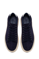 Male Navy Lace-up Thick-soled Suede Leather Sneaker | Derimod
