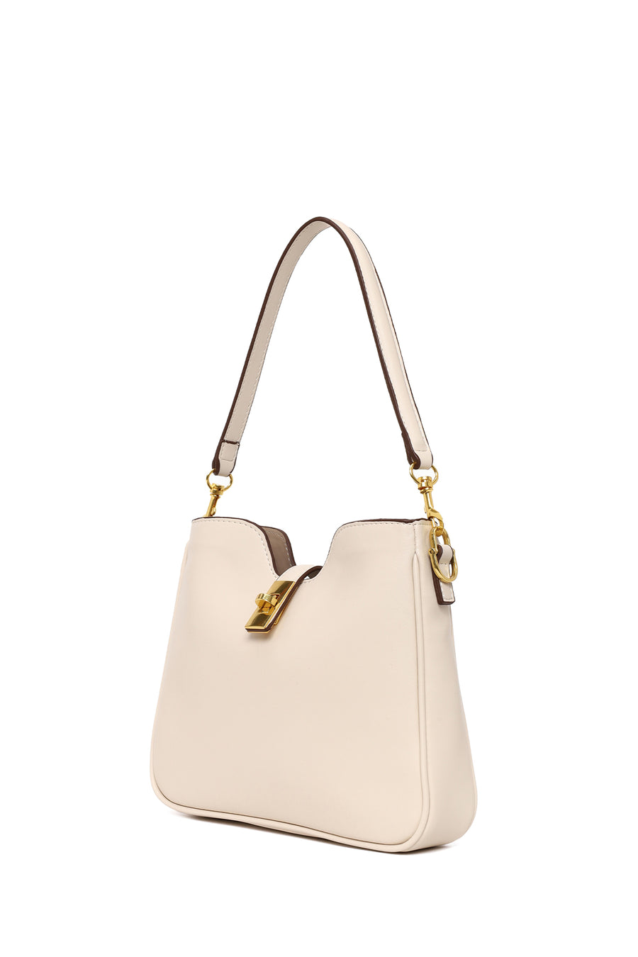 Woman Cream Long-Strap Shoulder Bag