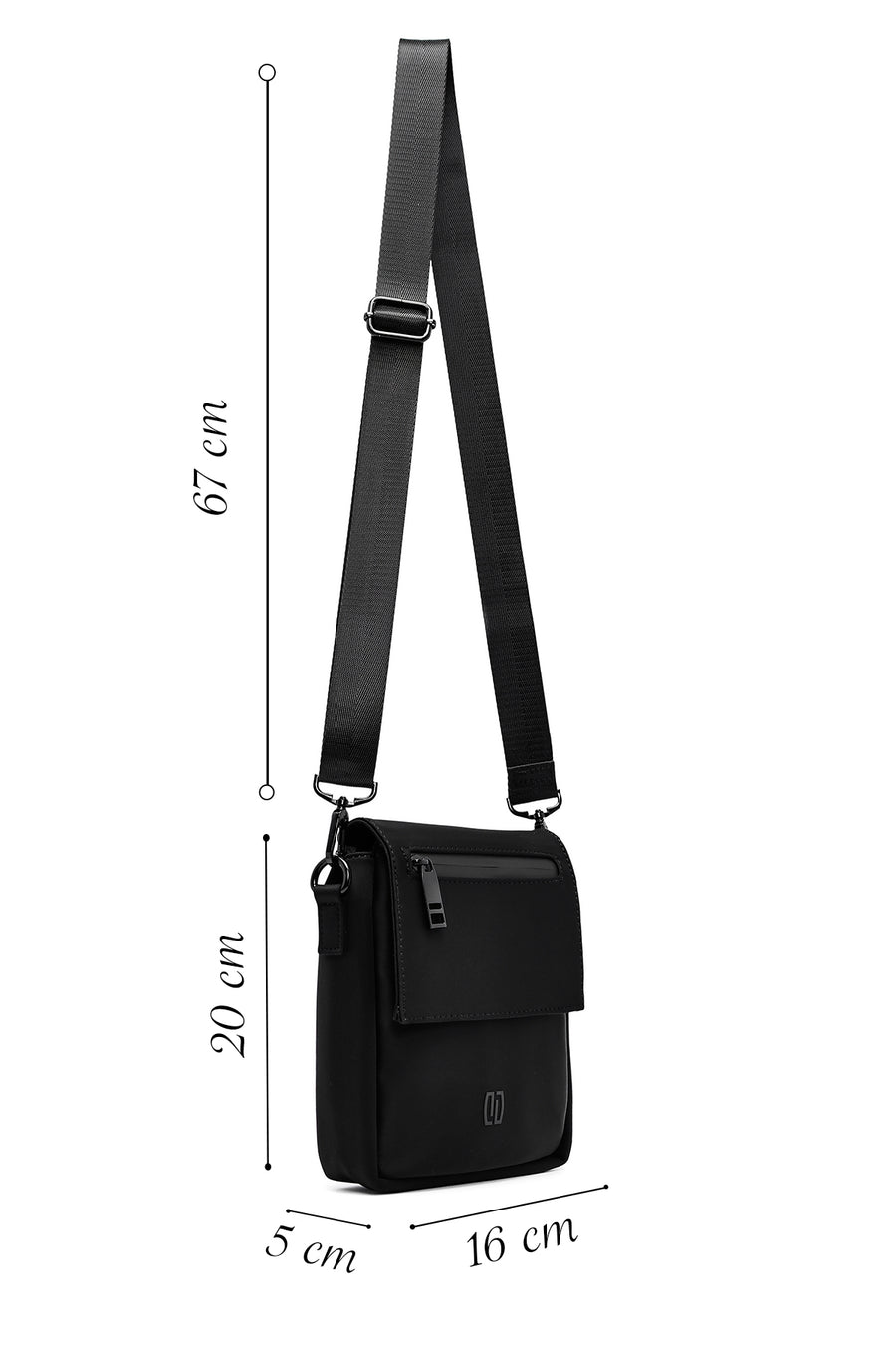 Men's Black Mini Messenger Bag