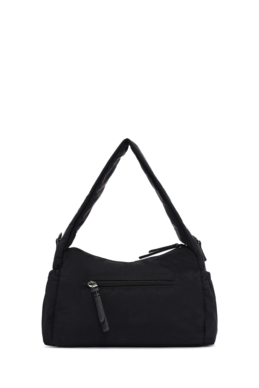 Women Black Long Strap Fabric Shoulder Bag