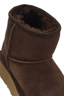 Women's Brown Thick Sole Suede Leather Boots | Derimod