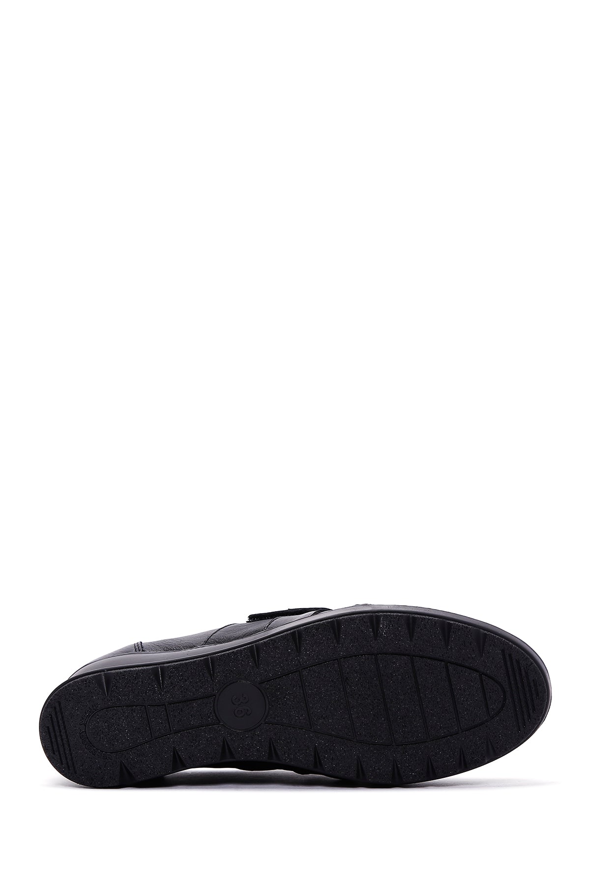 Kadın Siyah Deri Dolgu Topuklu Comfort Ayakkabı