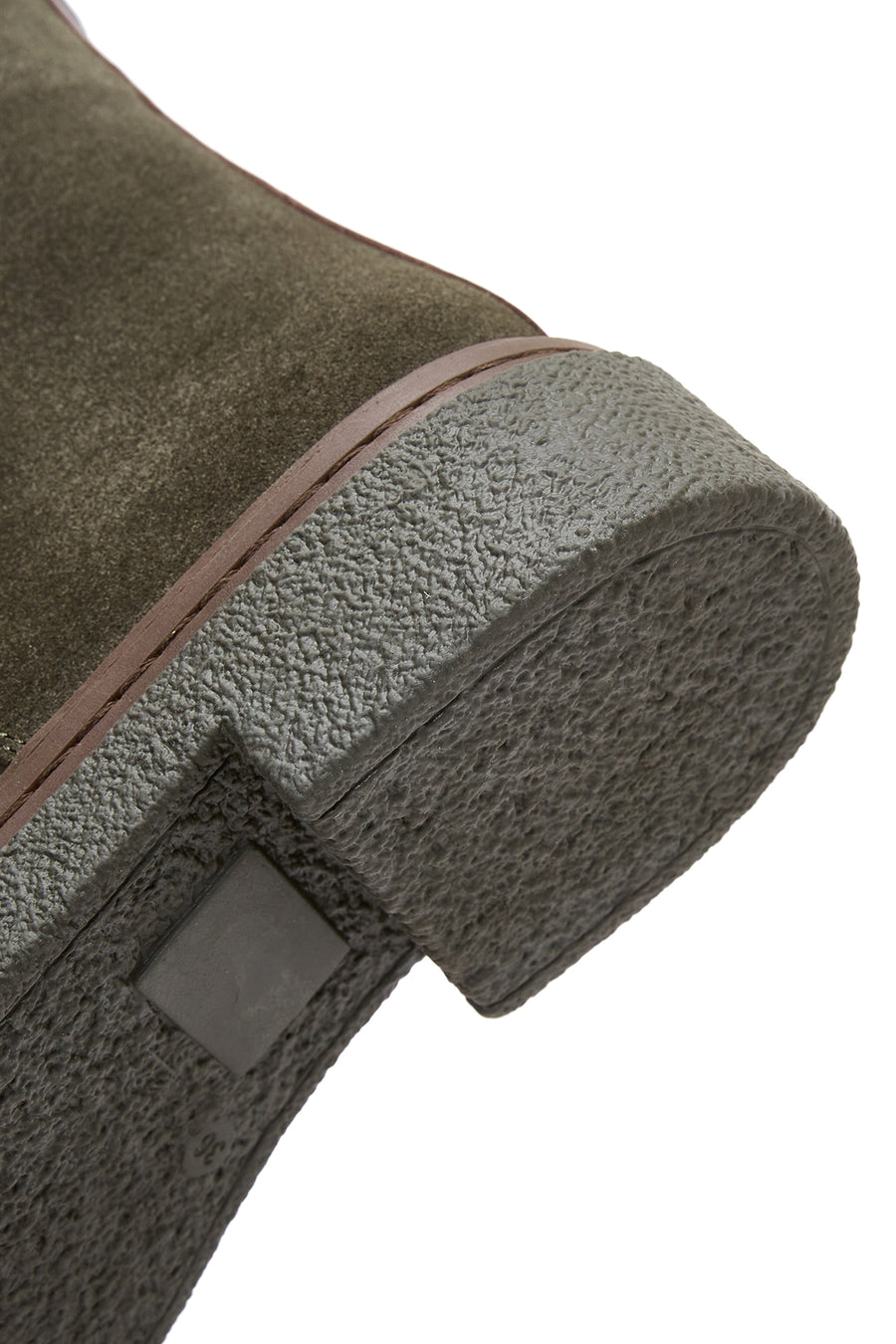 Women's Khaki Suede Leather Zippered Flat Boots