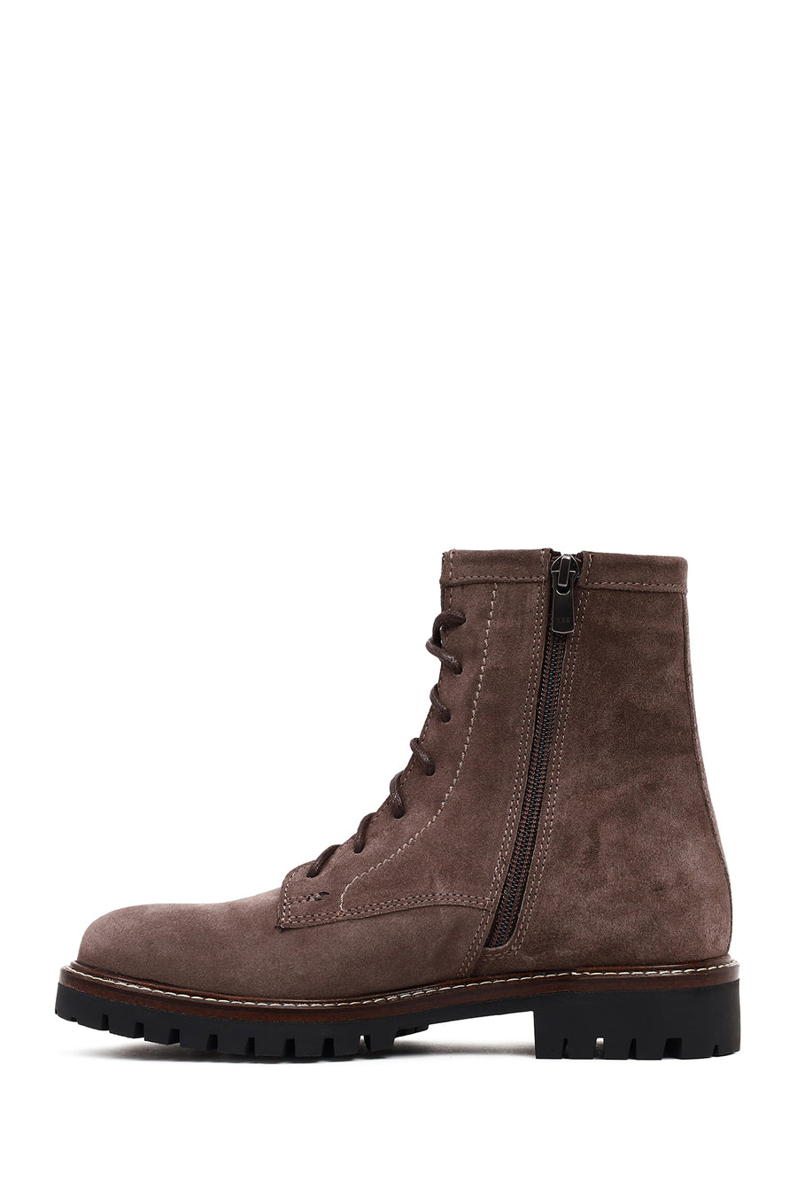 Women's Mink Zipper Thick Sole Suede Leather Ankle Boots