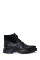 Men's Black Leather Zippered Casual Boots | Derimod