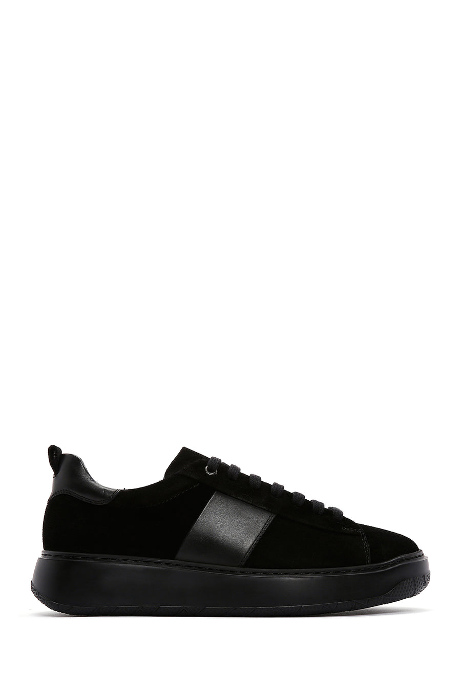 Men's Black Suede Leather Thick Soled Sneaker 23WFD606410 | Derimod