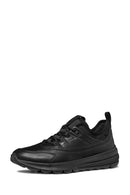 Geox Men's Black Spherica Lace-up Leather Sneaker | Derimod