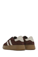 Women's Brown Lace-Up Chunky Sole Suede Leather Sneakers | Derimod