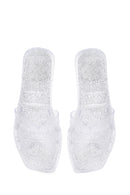 Women's Silver Transparent Jelly Slippers | Derimod