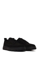 Erkek Siyah Bağcıklı Nubuk Deri Casual Sneaker | Derimod
