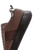 Men's Brown Suede Leather Thick Soled Sneaker | Derimod