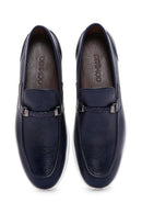 Men's Navy Blue Leather Casual Loafer | Derimod