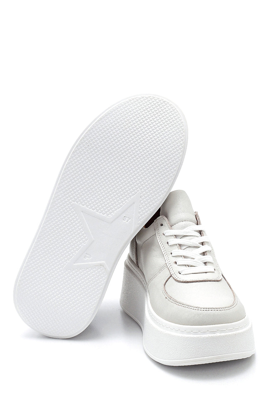 Women's Leather Thick Soled Shoes