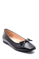 Women's Leather Bow Ballerina Ballet | Derimod