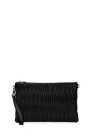 Woman Black Chain-Strap Patterned Clutch Bag | Derimod