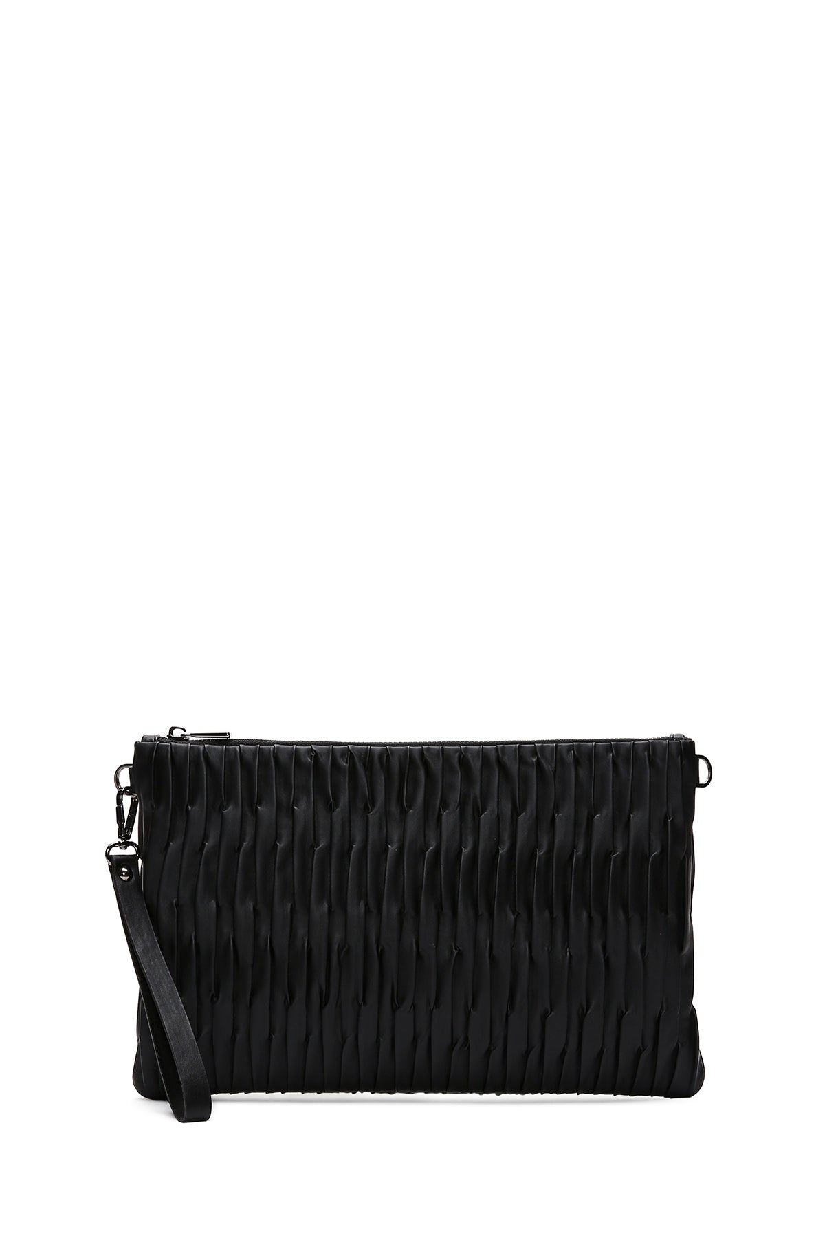 Women's Black Chain Strap Patterned Clutch Bag 24WBD220118 | Derimod