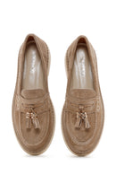 Women's Mink Suede Leather Tasseled Loafer | Derimod