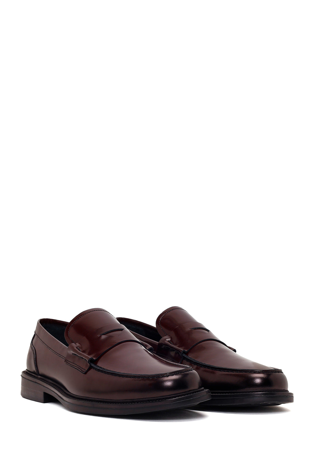 Erkek Bordo Deri Klasik Loafer
