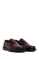Erkek Bordo Deri Klasik Loafer | Derimod