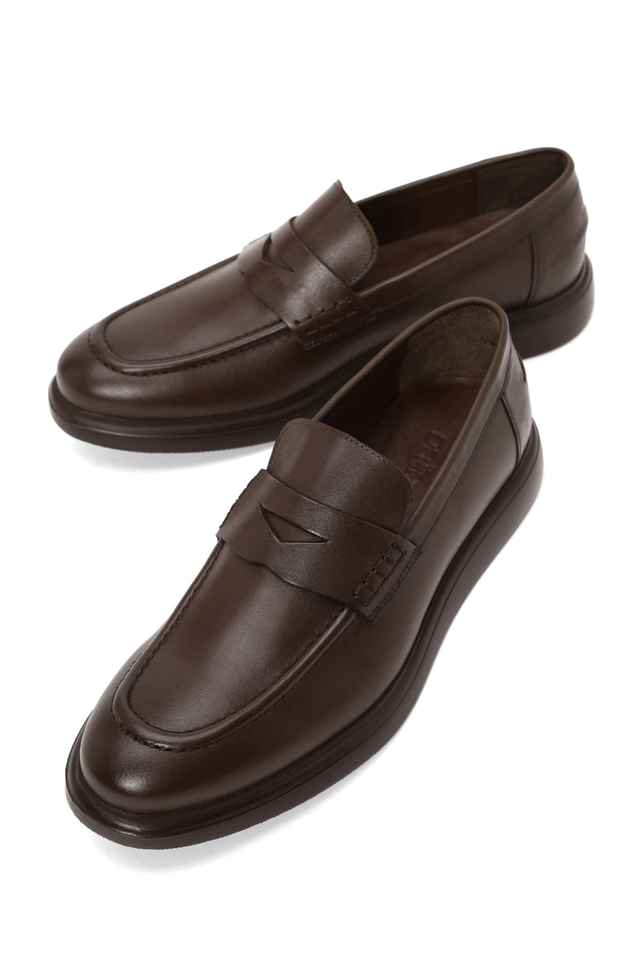 Erkek Kahverengi Deri Casual Loafer