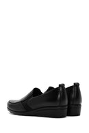 Women's Black Thick Soled Leather Comfort Shoes | Derimod