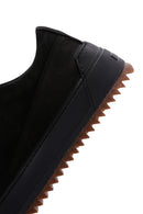 Men's Black Thick Sole Nubuck Leather Casual Sneaker | Derimod