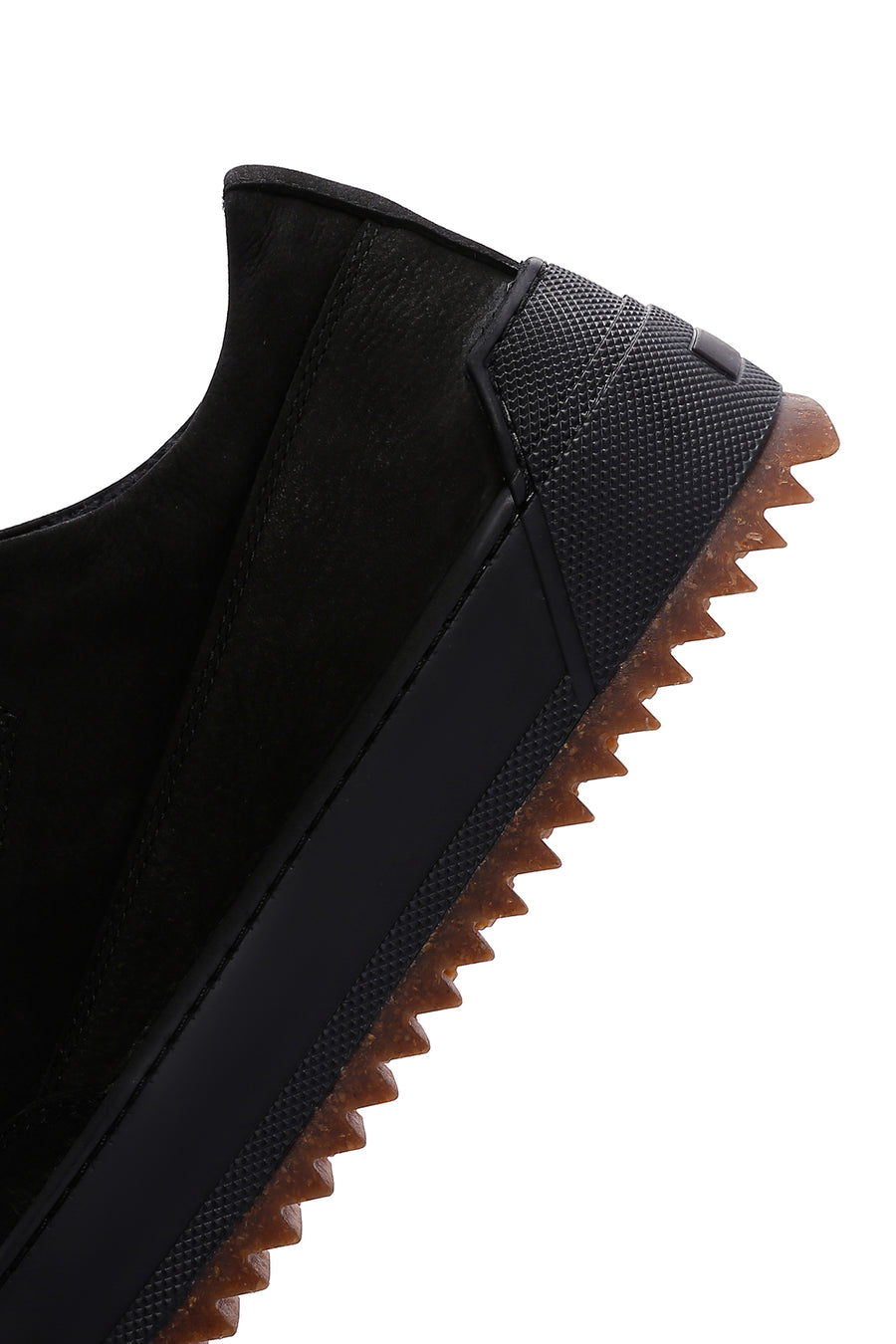 Erkek Siyah Kalın Tabanlı Nubuk Deri Casual Sneaker