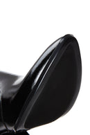 Kadın Siyah Rugan Deri Fermuarlı Topuklu Klasik Bot | Derimod