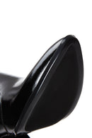 Women's Black Zippered Patent Leather Heeled Boots | Derimod