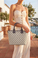 Woman Cream Long-Strap Printed Shoulder Bag | Derimod