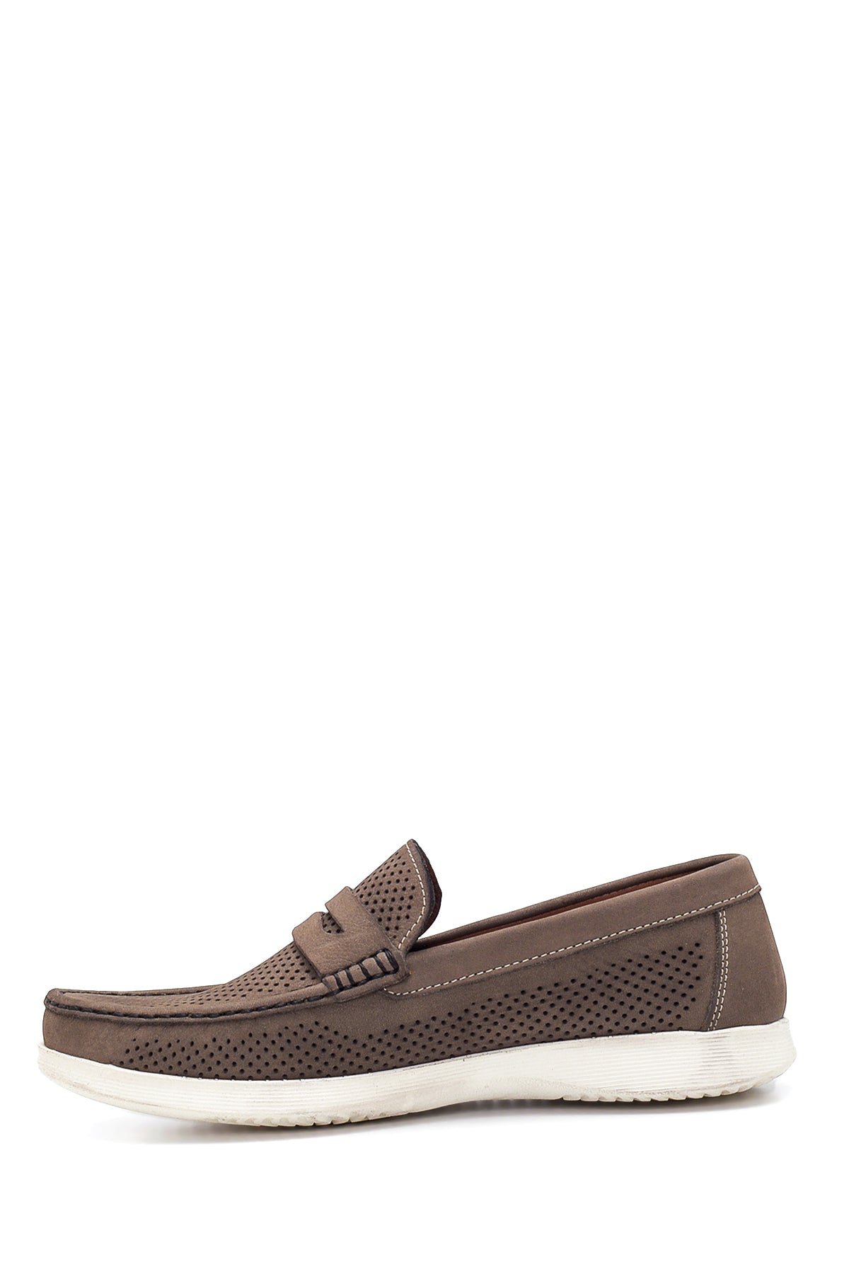 Erkek Vizon Nubuk Deri Casual Loafer