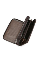 Men's Brown Leather Handbag with Phone Compartment | Derimod