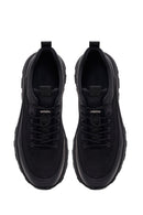 Male Black Lace-Up Thick-Soled Leather Casual Sneaker | Derimod