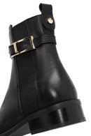 Women's Black Zippered Leather Boots | Derimod