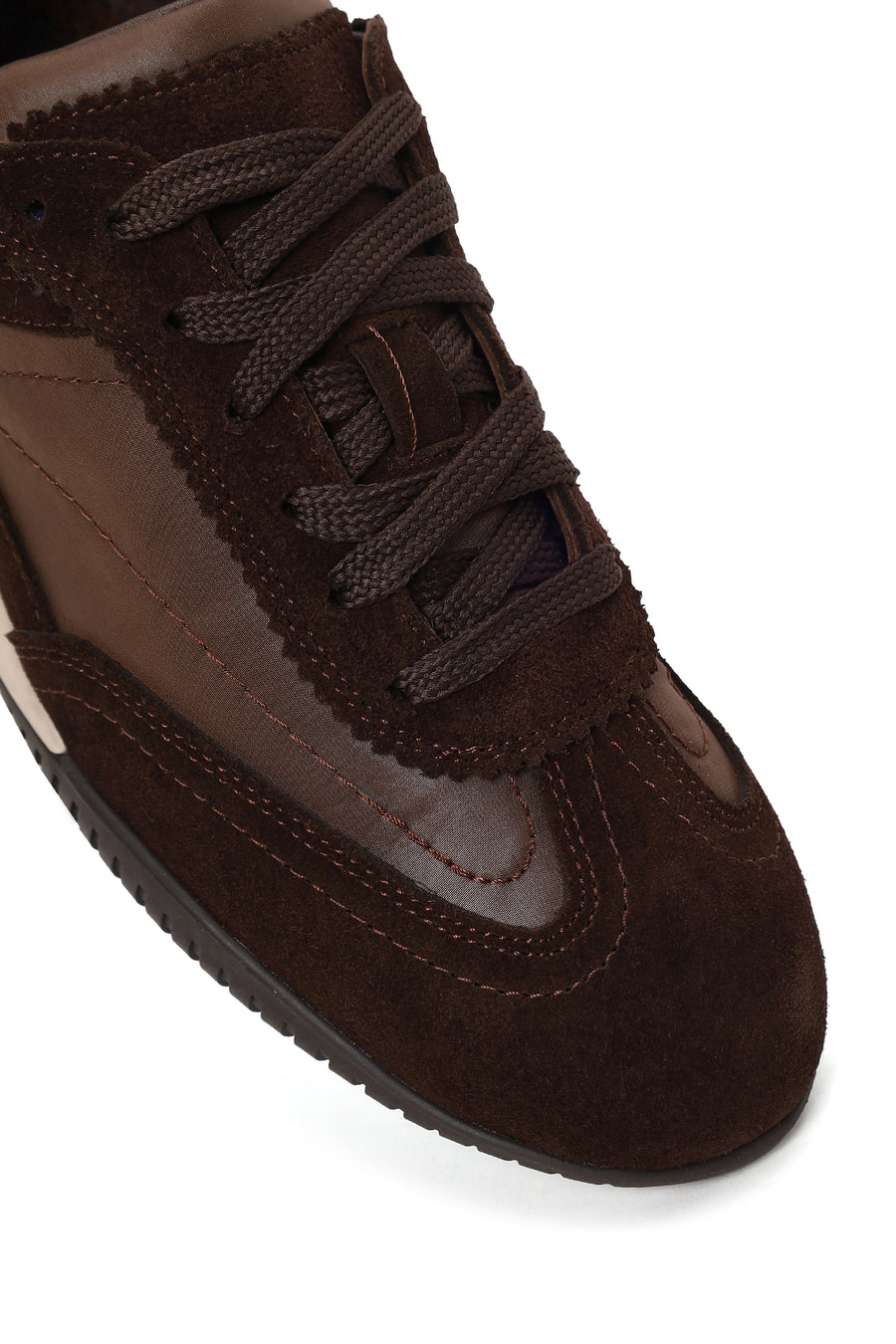 Kadın Kahverengi Bağcıklı Süet Deri Sneaker