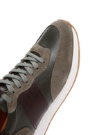 Men's Khaki Leather Suede Detailed Sneaker | Derimod