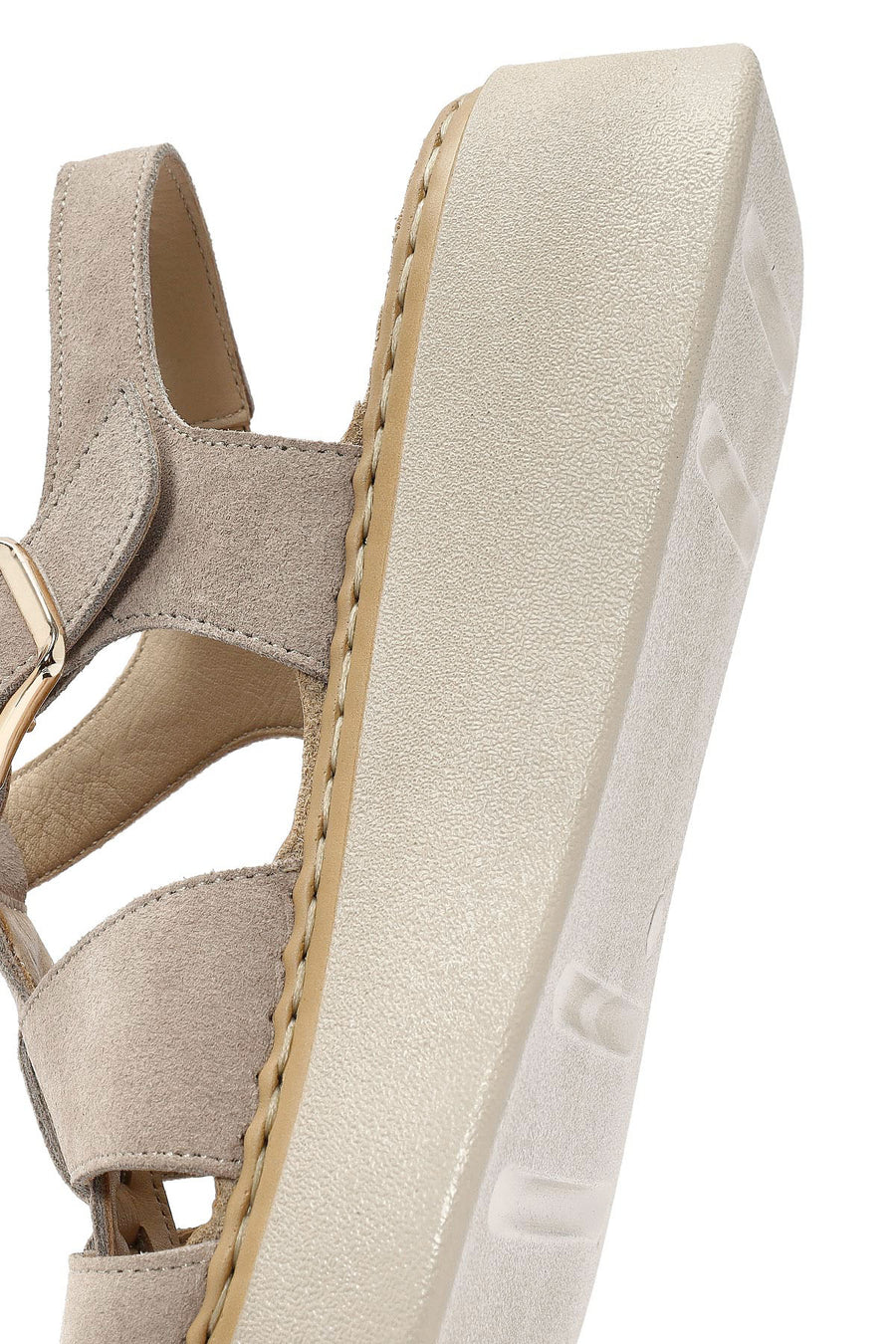 Women's Mink Ankle Buckle Thick-Soled Suede Leather Comfort Sandals