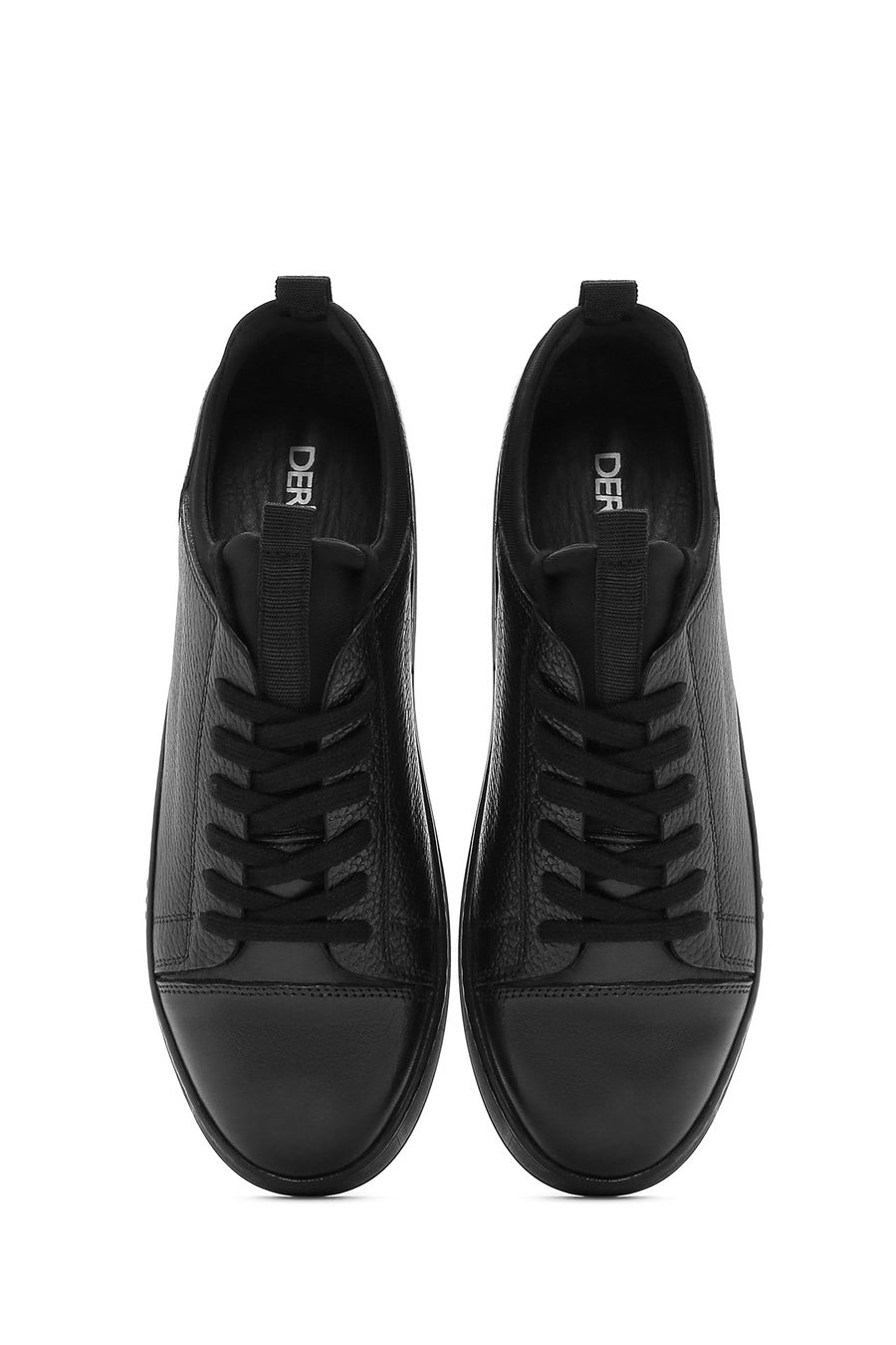 Men's Black Lace-up Leather Sneaker