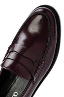 Kadın Bordo Deri Maskülen Loafer | Derimod