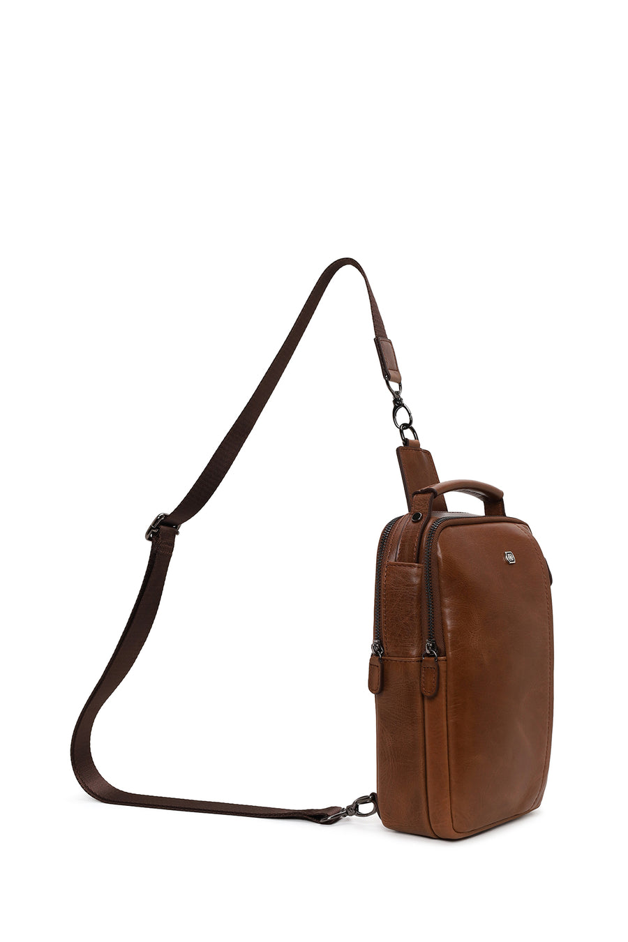 Male Brown Mini Leather Handbag