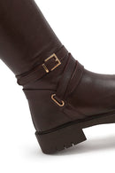 Woman Brown Zip Closure Leather Boots | Derimod
