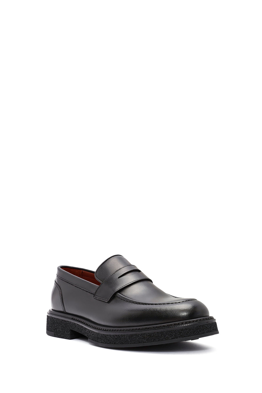Men's Black Leather Casual Loafer