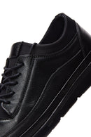 Men's Black Leather Casual Sneaker | Derimod